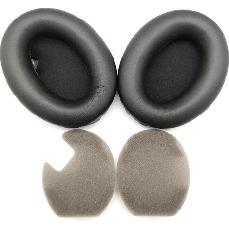 Coussinets d'oreille de rechange pour casque Sony WH-1000XM4 - Coussinets en similicuir - Compatibles avec le casque à réduction de bruit Sony WH-1000XM4 (WH1000XM4) - Coton de réglage inclus - Mousse