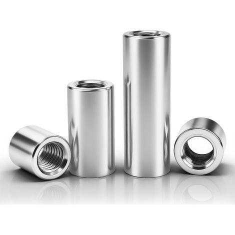 6 Pièces Manchon Fileté Rond en Acier Inoxydable M10x50x16mm (1/5)