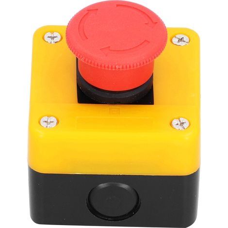 Bouton d'arrêt d'urgence 10A étanche 1NO 1NC, interrupteur à bouton-poussoir d'urgence pour ascenseur champignon rouge (1/4)