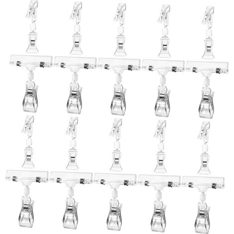 Lot de 20 pinces pivotantes pour panneaux, porte-étiquettes prix (1/5)