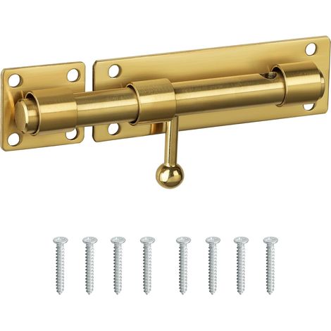 Robuste Verrou Porte Extérieur, Loquet Porte Coulissant avec Trou pour Cadenas, Barre de 230MM de longueur, 19MM de Diamètre, Finition Noir Mat en SUS304 Acier Inoxydable (Cadenas Non Compris) (1/5)