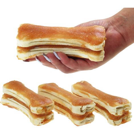 Premios para perros: Hueso prensado con piel y pollo HauMiau 500 g