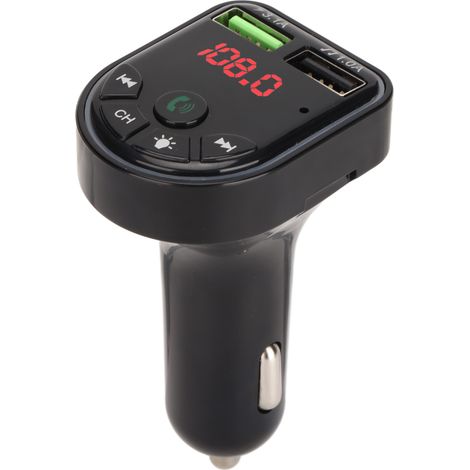 Radio MP3 Bluetooth 5.0 Stéréo USB Rechargeable Support Carte Mémoire Clé USB Transmetteur FM avec Lumière Colorée (1/5)
