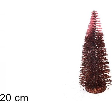 ALBERO GLITTERATO BORDEAUX 20 CM
