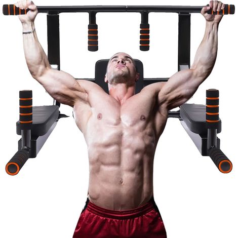 Barre de traction, murale, capacité de 200 kg, noir (1/5)