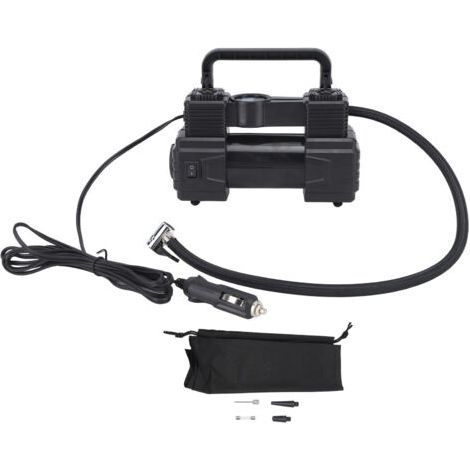 Gonfleur de pneus, compresseur d'air double cylindre robuste, avec lampe de travail LED, pour camion 12 V 120 psi (1/5)