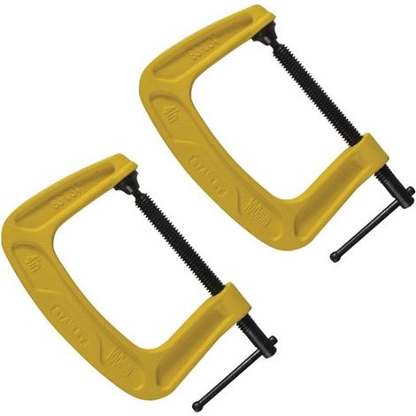 Stanley Bailey G Clamp 100mm 4"" Heavy Duty Steel 0-83-034 0-83-034 TWIN PACK