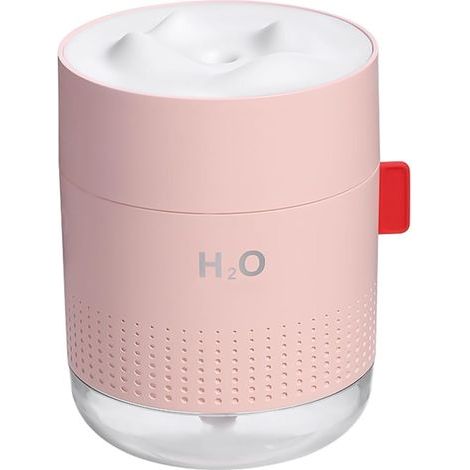 Mini humidificateur rechargeable USB avec éclairage d'ambiance LCD, humidificateur portable de 500 ml pour la chambre, le bureau, les plantes, autonomie de 12 heures, brumisation silencieuse et veille (1/5)