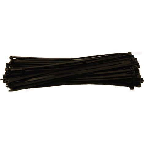 ATTACHE CABLES RILSAN NOIRS LONG 365 MM LARGE 7.6 MM - 50 COLLIERS PLASTIQUES