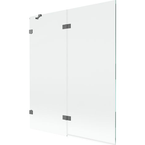 Mexen Lunar Duschabtrennung 2-teilig links 140 x 150 cm, transparent, gun metal - 897-140-100-95-00-L
