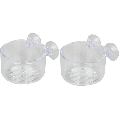 2 Stück transparente Acryl-Futterbecher für rote Würmer und Garnelen für Fische im Aquarium
