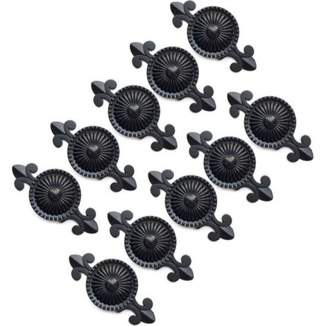 Set of 10 furniture handles, drawer knobs, cabinet knobs, drawer knobs (black) (1/5)
