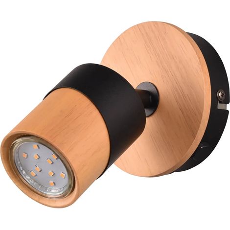 Applique Led GU10 support et douille bois métal noir - Trio - Aruni I (1/5)