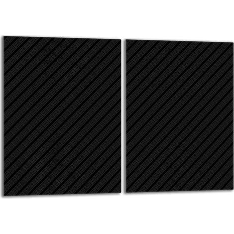 Glasschutzplatte für Herd 2x40x52 Schwarz (1/5)