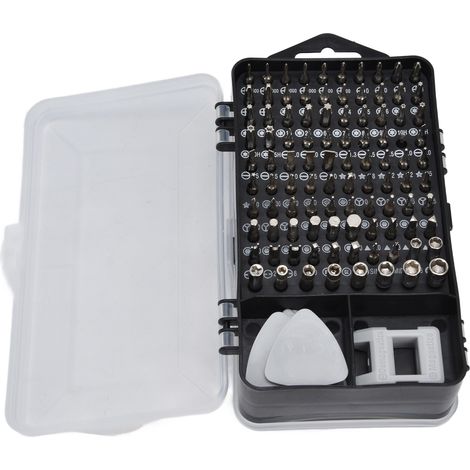 Kit de réparation électronique de 117 pièces avec embouts magnétiques pour tournevis, PC, téléphone et ordinateur. (1/5)