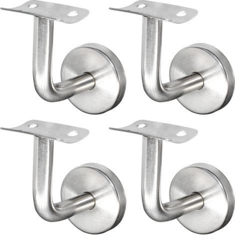 Supports de main courante en acier inoxydable 304 – Kit de supports de fixation murale pour rampes en bois (4 pièces) (1/5)
