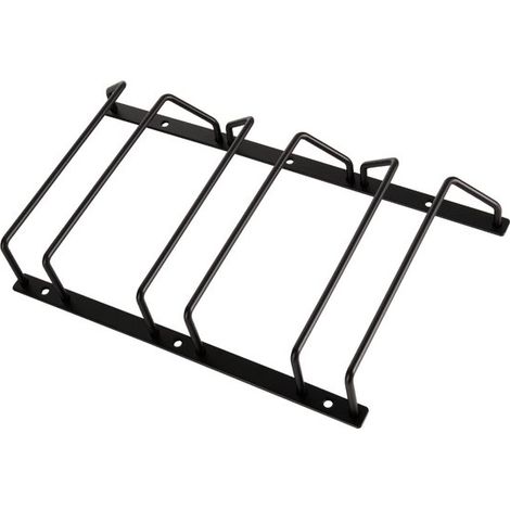 Estante grueso para copas de vino, robusto y elegante, color negro. (1/5)