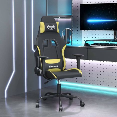 vidaXL Silla gaming tela verde claro y negro (1/5)