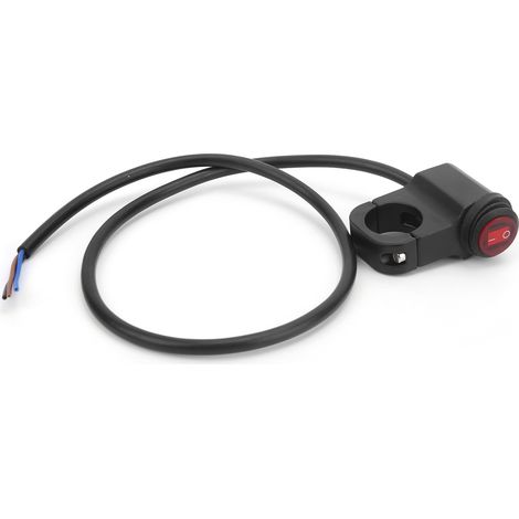 Interrupteur guidon 22mm feu avant détresse antibrouillard marche arrêt bouton témoin rouge pour moto quad SSV (1/5)