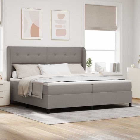 Teenpull – Boxspringbett mit Kopfteil Taupe 200 x 200 cm Stoff (1/5)