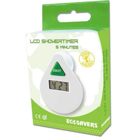 Minuteur alarme de douche 5 minutes – Système de fixation par ventouse – Économie d'eau et d'énergie – Fonction pause – Eqwergy