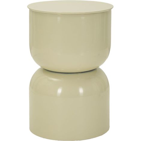 Tavolino d'appoggio OYI in metallo laccato crema