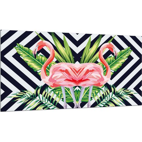 Glas-Schutzplatte für Herd 90x52 Flamingos (1/5)