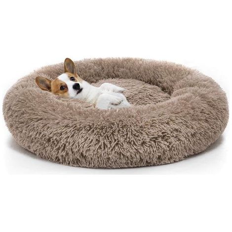 Lit pour Chien Lavable Peluche Lit Rond pour Animal de Compagnie(M 70x70cm) (1/5)