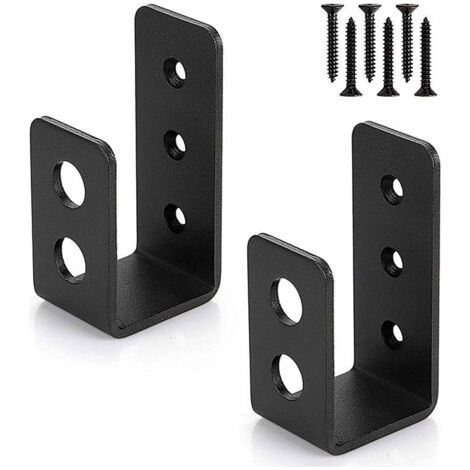 royaluxe-Lot de 2 supports de porte en acier robuste pour porte de 2 x 4, barre de sécurité en forme de U