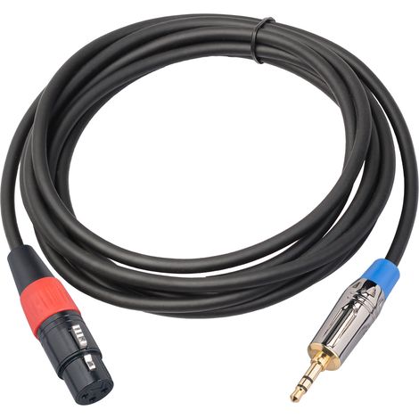 Sollbry câble XLR Jack 3.5mm, Câble de microphone XLR Femelle vers 3,5mm mini jack pour caméscopes, appareils photo reflex numériques, appareil d'enregistrement d'ordinateur, etc. - 1M (1/5)