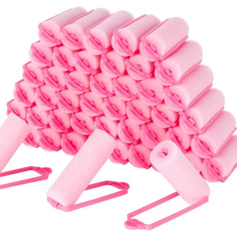 Rulos de esponja sin calor para secador de pelo, paquete de 40 unidades, color rosa. (1/5)