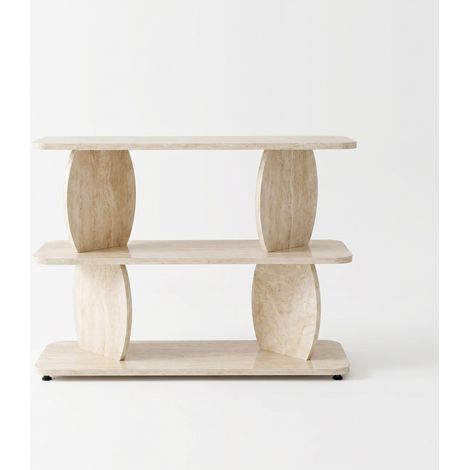 Beistelltisch aus Holz "Armonia" – 90 x 70 x 30 cm – Travertin (1/5)
