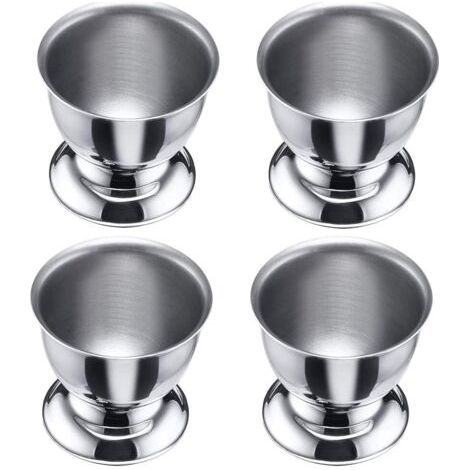 royaluxe-4 Pièces Coquetier En Acier Inoxydable, Ensemble de Coquetiers, Support de Coquetiers, Acier Inoxydable Coquetier à La Coque Vaisselle Porte Coquetiers pour Restaurant, Maison, Cuisine (Argen (1/3)