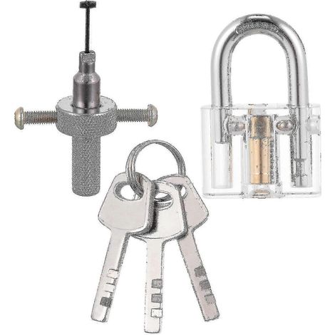 Cadenas à lames cristallines A-1 avec disque de retenue, outils de crochetage et 3 clés (1/2)