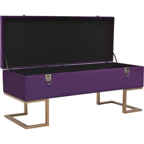 Maison Exclusive - Panca con Vano Portaoggetti 105 cm Viola in Velluto
