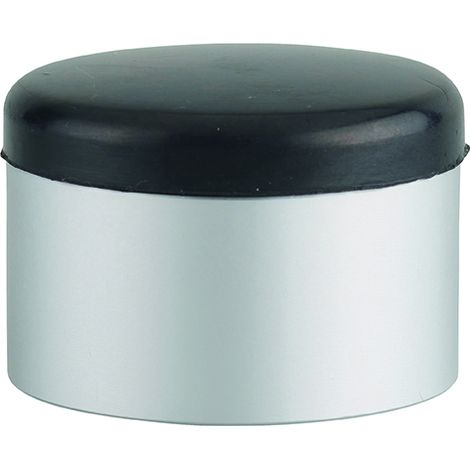 Butoir à visser, fixation au sol, aluminium, bague caoutchouc,Ø40x29mm, argent - (1/3)