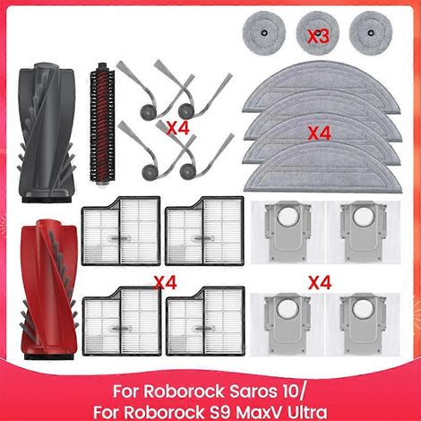 Filtre pour aspirateur brosse pour aspirateur Filtre de brosse pour aspirateur filtre de Saros 10/ S9 MaxV Ultra Robot Aspirateur Main Side Brosse Serpillière Cloths HEPA Filtres Dust Bags (1/5)
