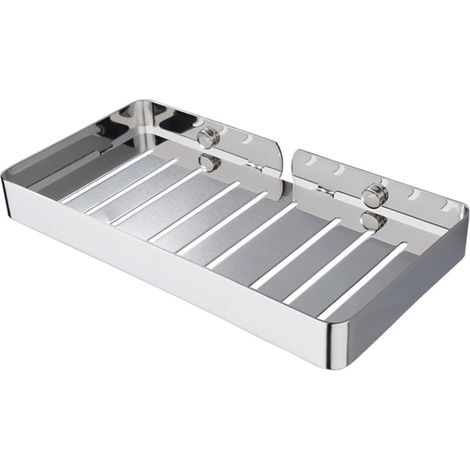 Metallene Badezimmer-Ablagestange, robuste und leicht zu reinigende, wandmontierte Geschirrablage aus Stahl (1/5)