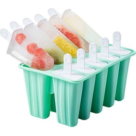 Set mit 10 kreativen grünen Silikon-Eiswürfelformen für erfrischende Getränke und Cocktails (1/5)