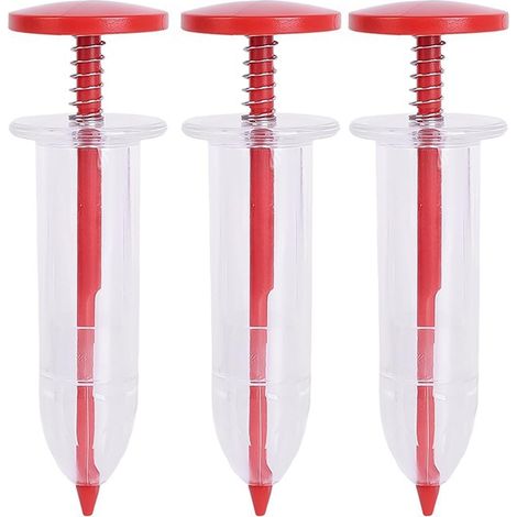 Ensemble de trois mini-semoirs manuels pour une plantation précise, adapté aux petits jardins.