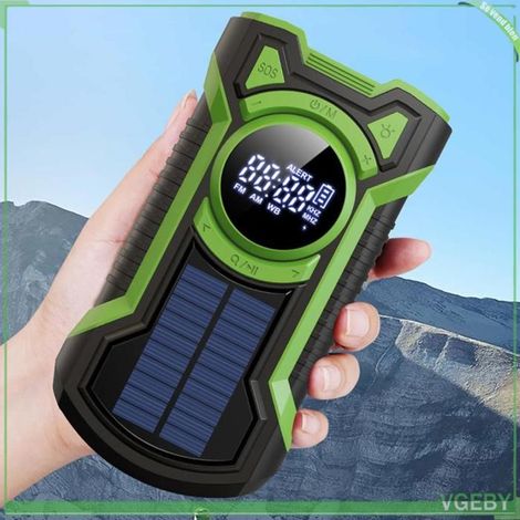 Radio météo d'urgence - FAFEICY - Manivelle - 5000mAh - IPX5 étanche - Solaire & USB‑C (1/5)
