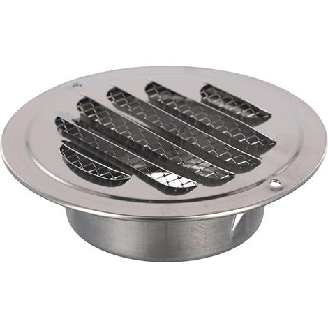 Rejilla de ventilación circular de acero inoxidable Zilimontt con mosquitera, rejilla de ventilación redonda (98 mm) (1/5)