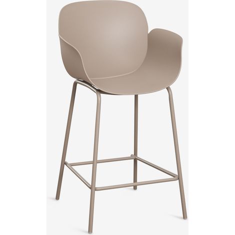 SKLUM Hoher Gartenhocker aus Polypropylen und Stahl Lynette Moka Braun ↑65 cm                                 