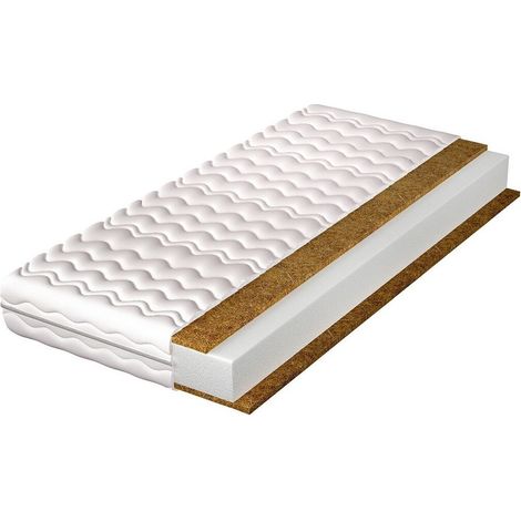 Matelas Prunio , Mousse de polyuréthane, À deux côtés, Fibre de noix de coco (1/2)