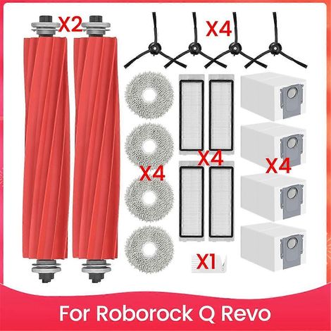 Accessoires pour aspirateur robot Q : pièces de rechange, kit d'accessoires pour brosse, filtre et sacs de nettoyage. (1/5)