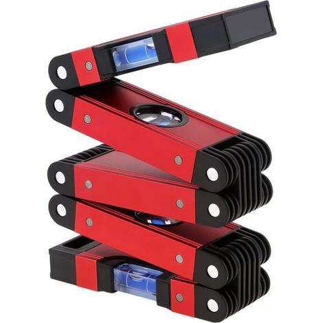Niveau pliable multifonction, outils de mesure multi-angles de 71,1 cm, 5 sections avec 4 niveaux de bulles 45°/90°/180°, nivellement précis dans n'importe quelle position (1/5)