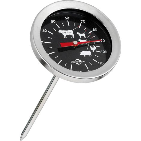 Termometro per arrosti, acciaio inox, diametro 5,5 x 12 cm, 0-120 °C / Kuchenprofi (1/2)