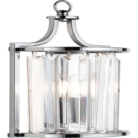 Searchlight Victoria - Applique murale à 1 lumière, chrome, avec verre, E14 (1/2)