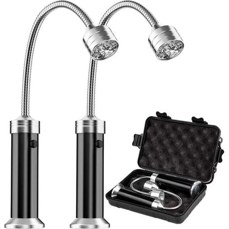 Lampe de poche magnétique pliable à 9led, 2 pièces, tuyau d'éclairage pour barbecue, lampe de travail pour réparation, lumière d'aspiration magnétique (1/4)