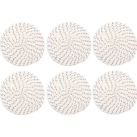 Dessous de verre tissés à la main, absorbants, ronds, résistants à la chaleur, ultra-absorbants, gris clair (1/5)